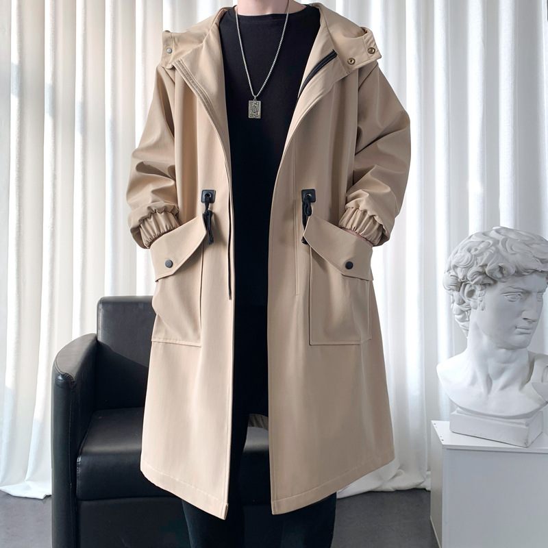 Windbreaker Heren Halflange Jas 2024 Cape Coat Trendy Loose Casual