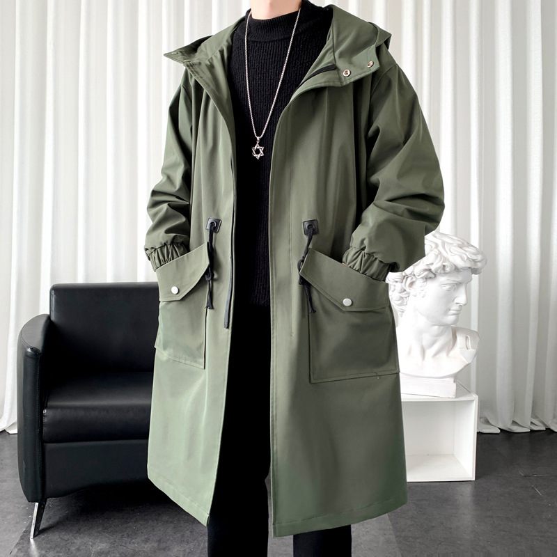 Windbreaker Heren Halflange Jas 2024 Cape Coat Trendy Loose Casual