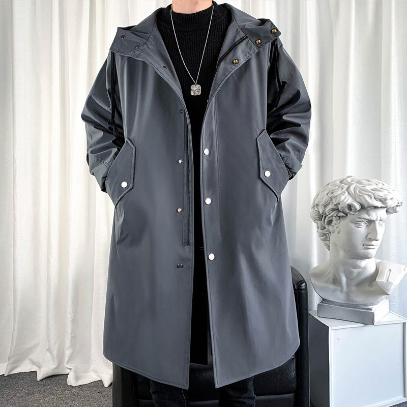 Windbreaker Heren Halflange Jas 2024 Cape Coat Trendy Loose Casual