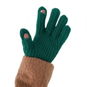 22 Nieuwe Winter Effen Kleur Gebreide Handschoenen Heren En Dames Warm Gat Vinger Touchscreen Wollen