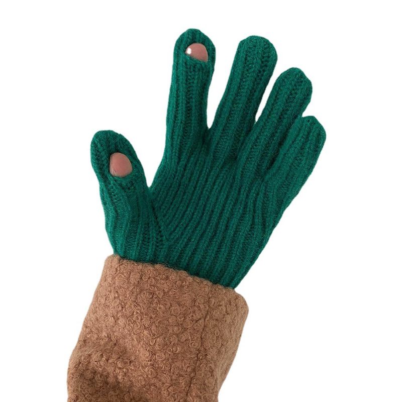 22 Nieuwe Winter Effen Kleur Gebreide Handschoenen Heren En Dames Warm Gat Vinger Touchscreen Wollen