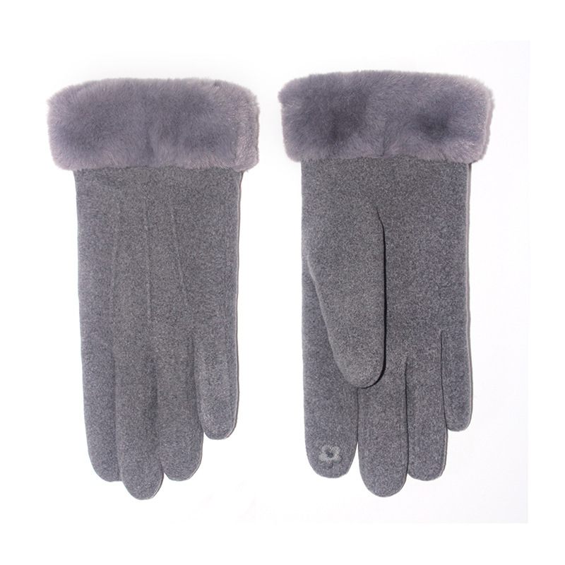 Winter Dames Wollen Mond Warme Handschoenen Schattig Plus Fluwelen Verdikte Sport Outdoor Fietsen Touchscreen Fietshandschoenen