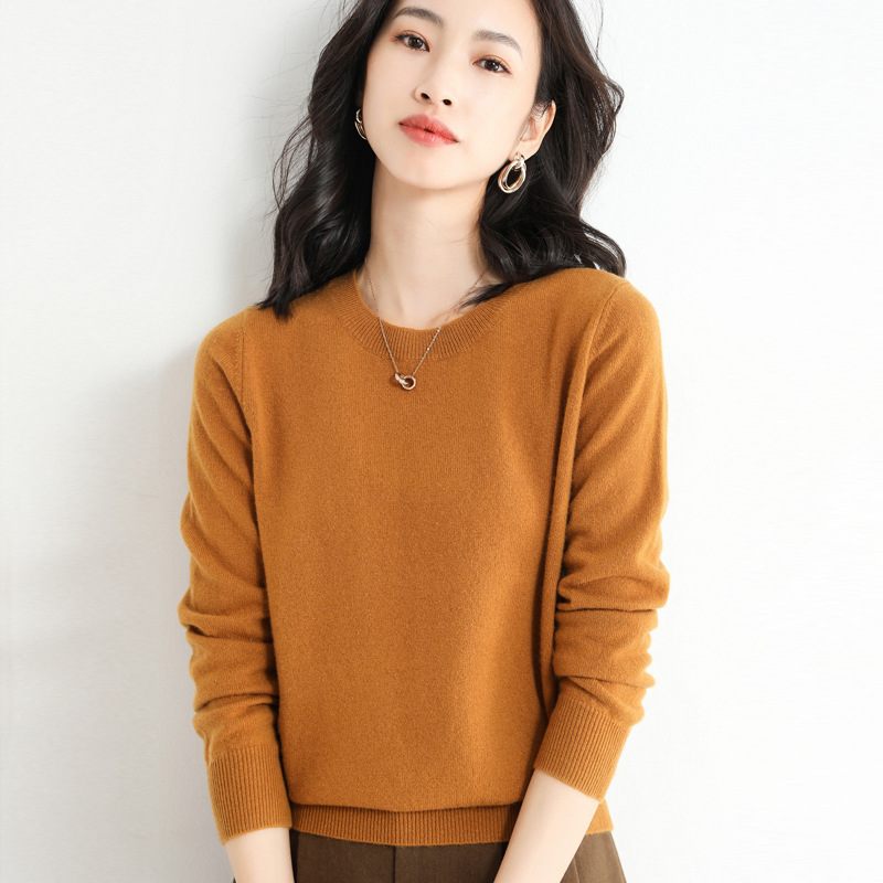 23 Spring Low Neck Round Sweater Women's Knitwear Loose Bottom Women