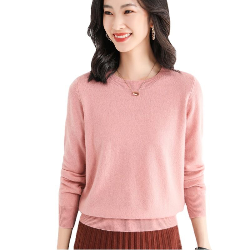 23 Spring Low Neck Round Sweater Women's Knitwear Loose Bottom Women