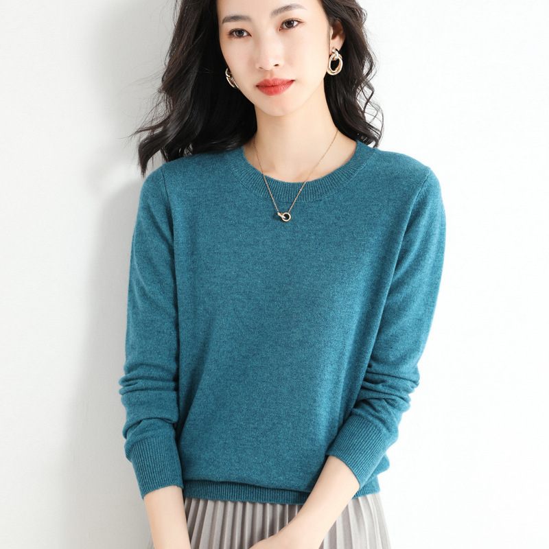 23 Spring Low Neck Round Sweater Women's Knitwear Loose Bottom Women