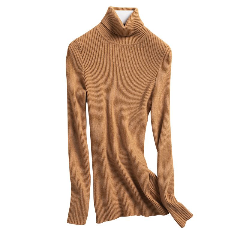 Herfst En Winter Nieuwe Stijl Hoge Revers Trui Dames Zelfontplooiing Pullover Warme Gebreid Dieptepunt Shirt