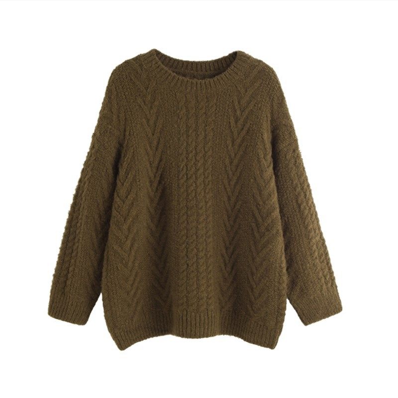 Verdikte Retro Twist Trui Vrouwen Herfst En Winter Nieuwe Lente Losse Lazy Knitwear