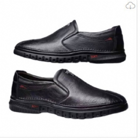 2024 Lederen Casual Schoenen Mannen Zachte Bodem Antislip Slijtvaste Erwten Zakelijke Formele Slip-on