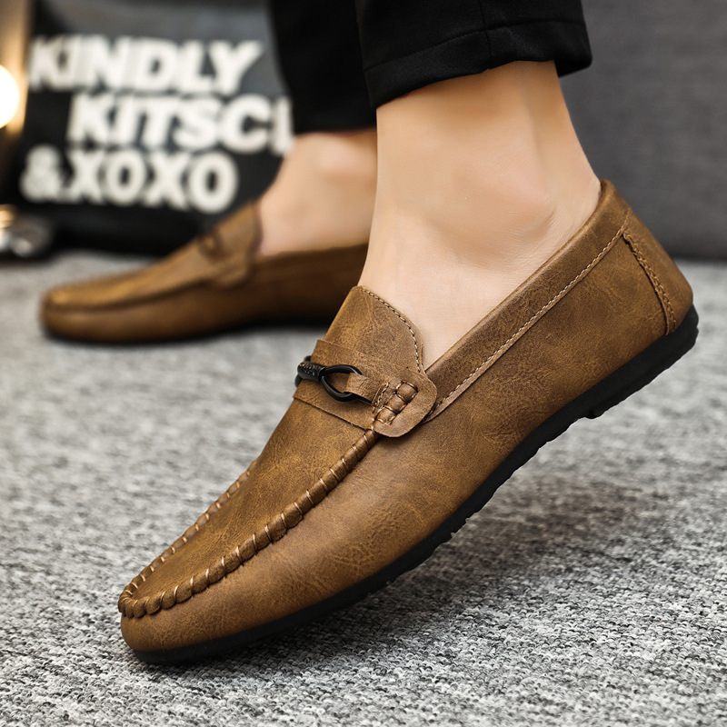 2024 Lente Nieuwe Doudou Schoenen Mannen Slip-on Ademend Rijden Casual Kleding Zachte Zool