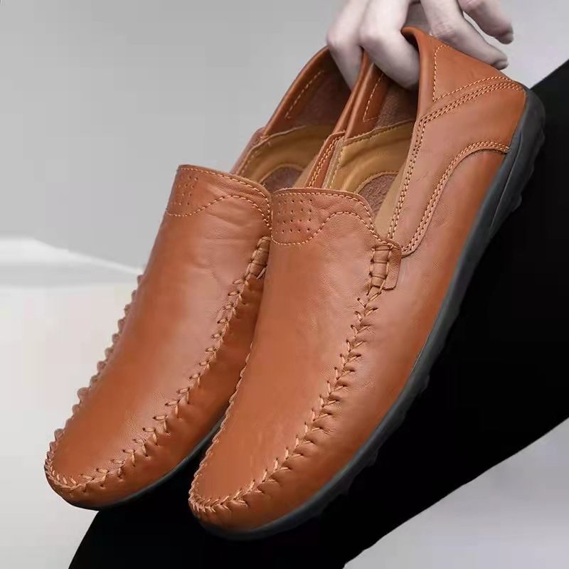 2024 Lente Nieuwe Herenschoenen Heren Doudou Schoenen Mode Helder Oppervlak Casual Comfortabel Rijden Jurk