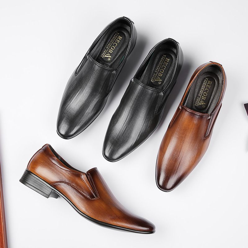 2024 Nieuwe Casual Slip-on Zakelijke Formele Kleding Schoenen Heren Loafers Ademend Tij