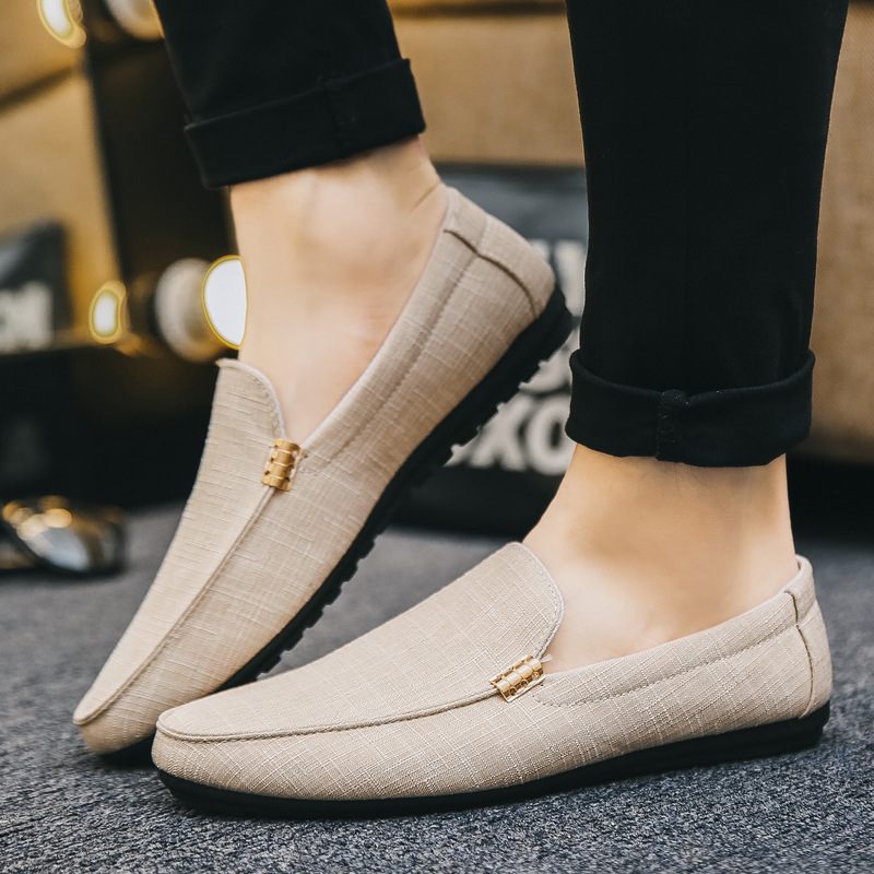 2024 Zomer Stoffen Schoenen Doudou Heren Casual Trend Slip-on Canvas Herenschoenen