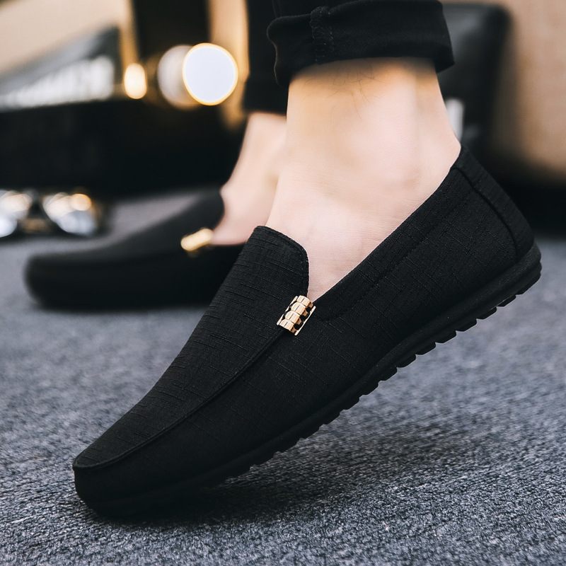 2024 Zomer Stoffen Schoenen Doudou Heren Casual Trend Slip-on Canvas Herenschoenen