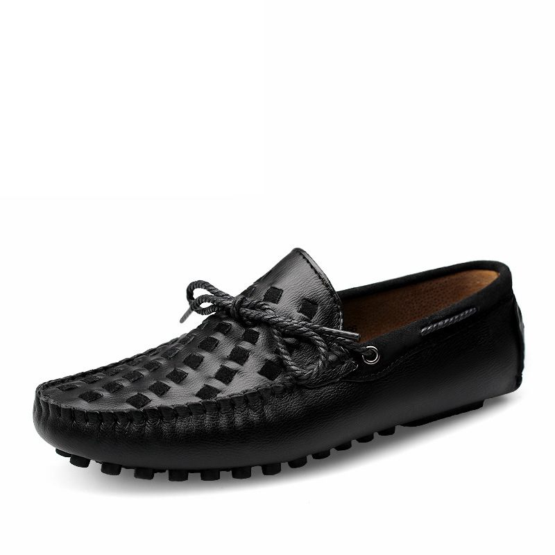 Bruine Bonen Schoenen Heren Nette Zachte Zool Casual Loafer Geklede Jeugd Trendy Outdoor Leren Herenschoenen