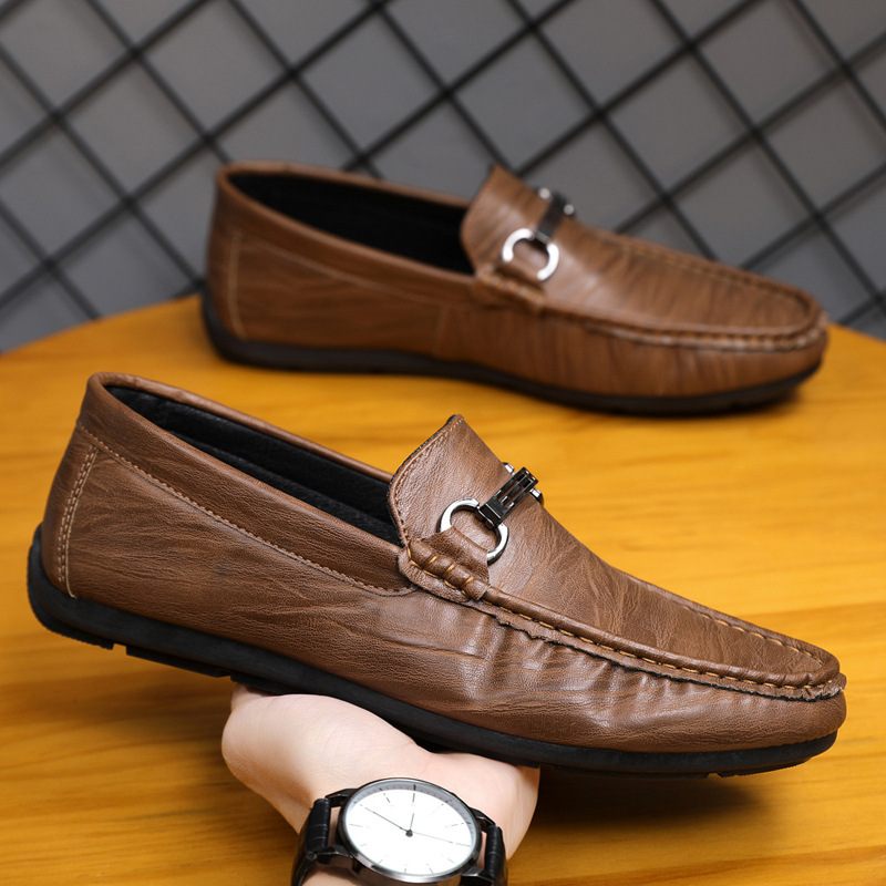 Doudou Schoenen Heren 2024 Lente Nieuwe Casual Kleding Zachte Bodem Set Voet Loafers