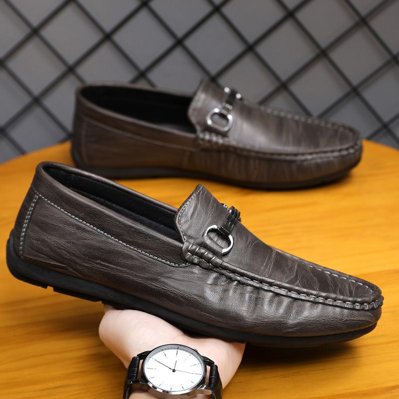 Doudou Schoenen Heren 2024 Lente Nieuwe Casual Kleding Zachte Bodem Set Voet Loafers