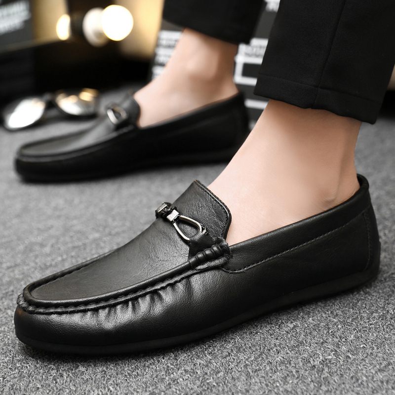 Doudou Schoenen Heren 2024 Lente Nieuwe Set Voeten Geklede Zachte Zool Casual Ademende Loafers