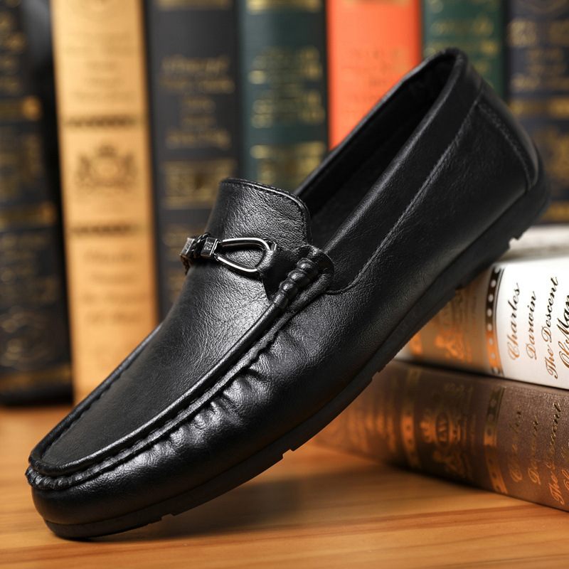 Doudou Schoenen Heren 2024 Lente Nieuwe Set Voeten Geklede Zachte Zool Casual Ademende Loafers