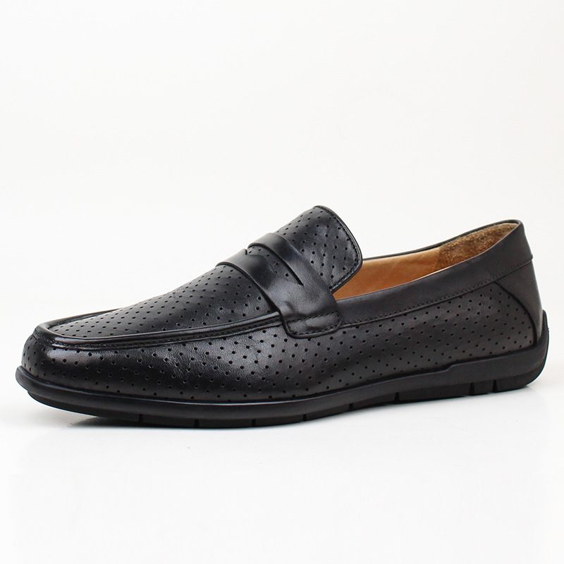 Doudou Schoenen Heren Echt Leer Koeienhuid 2024 Nieuwe Zomer Handgemaakte Casual Ademende Zachte Bodem Slip-on Loafers