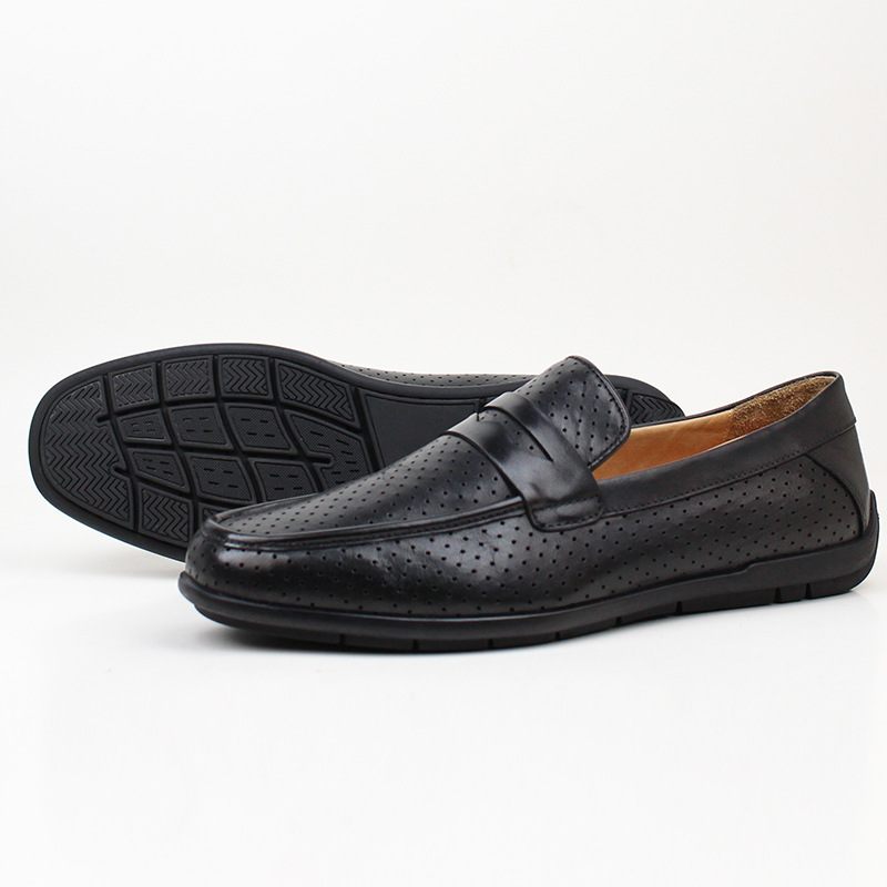 Doudou Schoenen Heren Echt Leer Koeienhuid 2024 Nieuwe Zomer Handgemaakte Casual Ademende Zachte Bodem Slip-on Loafers