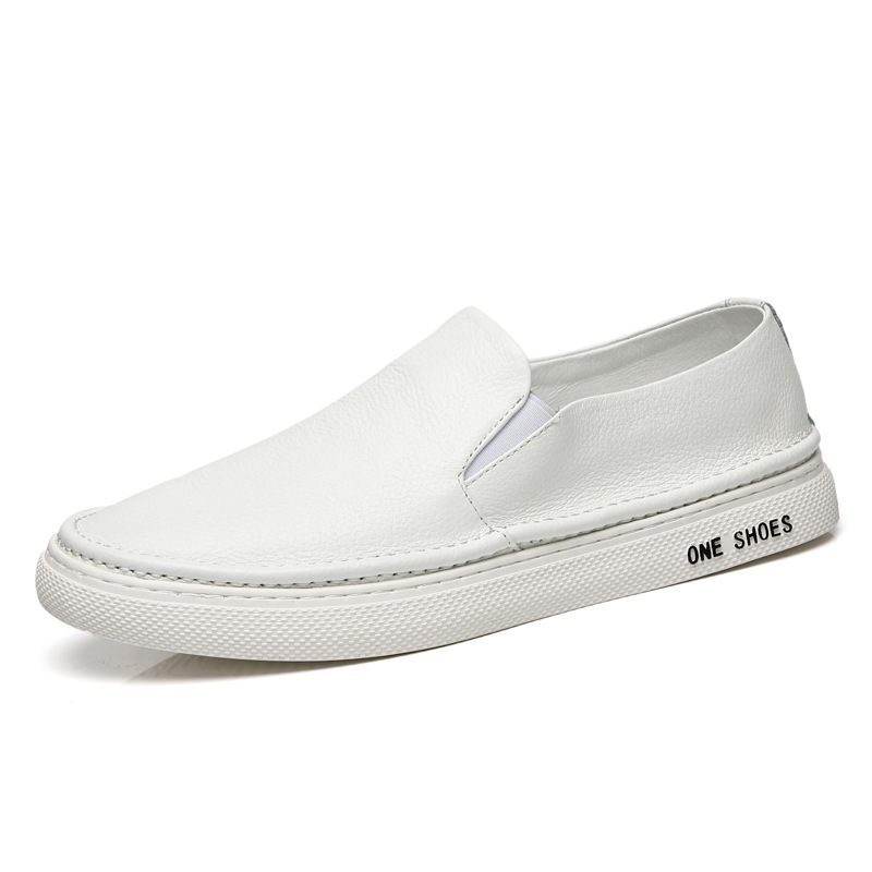 Echt Leren Heren 2024 Nieuwe Herfst En Winter Slip-on Casual Sneakers Loafers Trend