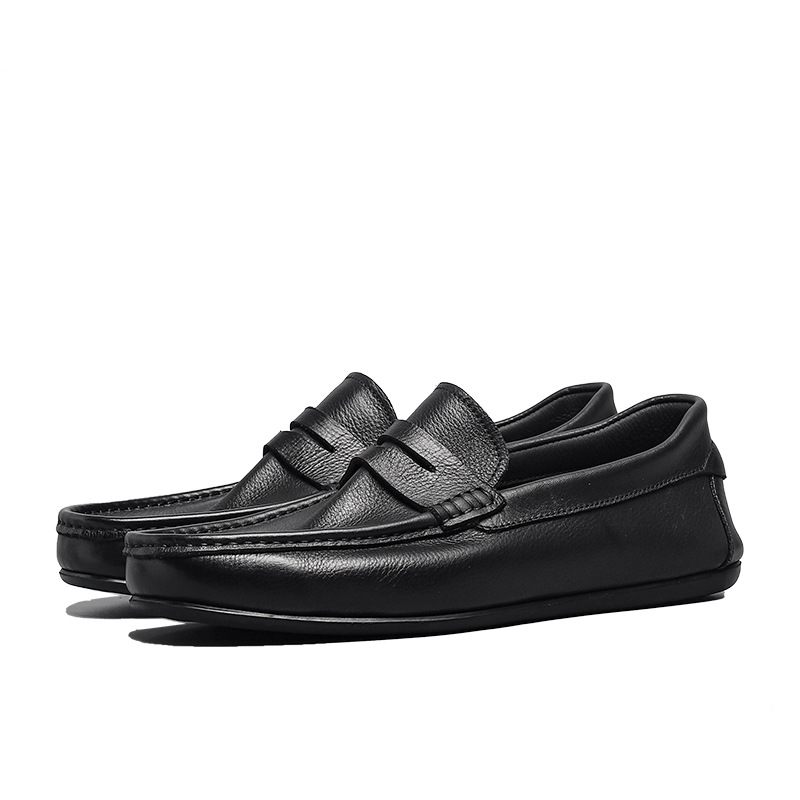 Enkellaags Echt Stiksel Heren Erwten Schoenen Slip-on Loafers Zachte Zolen Casual Rijden