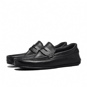 Enkellaags Echt Stiksel Heren Erwten Schoenen Slip-on Loafers Zachte Zolen Casual Rijden