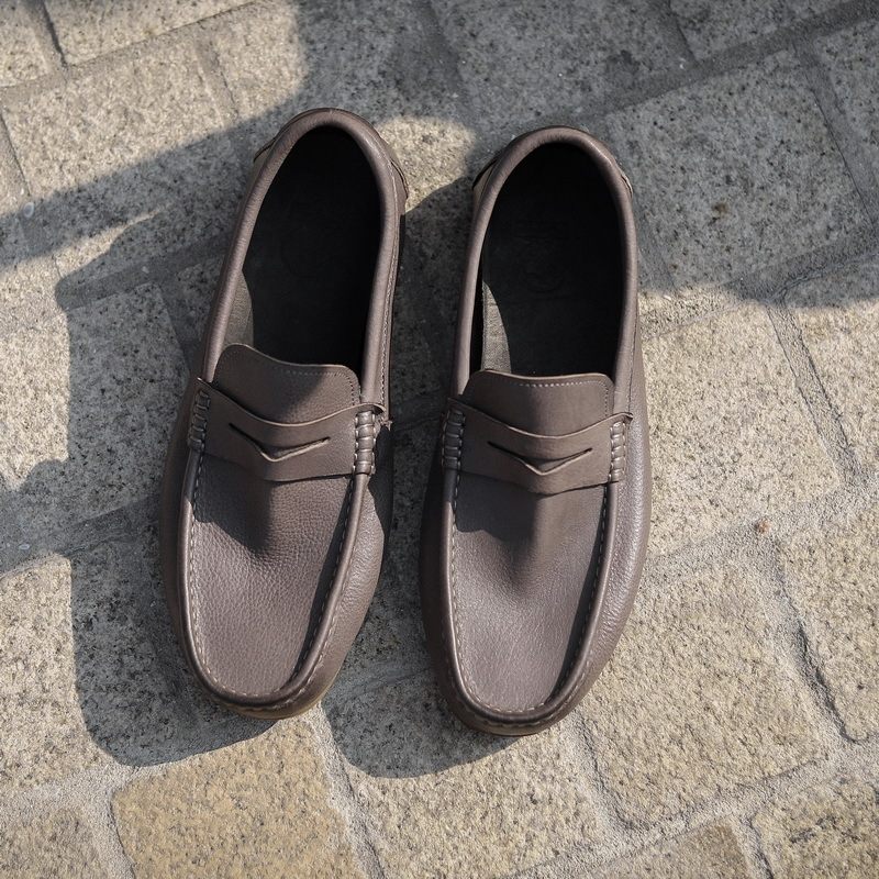 Enkellaags Echt Stiksel Heren Erwten Schoenen Slip-on Loafers Zachte Zolen Casual Rijden