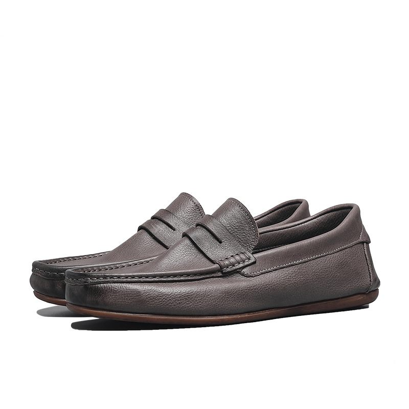 Enkellaags Echt Stiksel Heren Erwten Schoenen Slip-on Loafers Zachte Zolen Casual Rijden