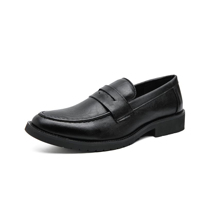 Geklede Schoenen Heren 2024 Lente En Herfst Nieuwe Slip-on Retro Set-foot Ronde Neus Loafers Casual Herenschoenen