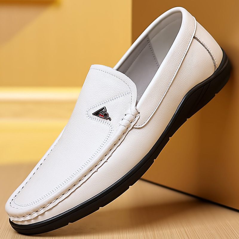 Geklede Schoenen Heren Echt Leer Erwten Casual Handgemaakte Herenschoenen Slip-on