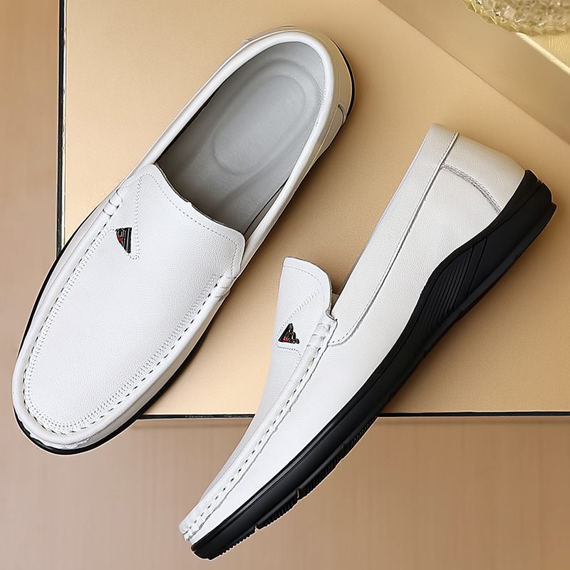 Geklede Schoenen Heren Echt Leer Erwten Casual Handgemaakte Herenschoenen Slip-on