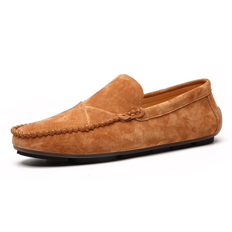 Grote Maat Instappers Loafers Leren Erwten Schoenen Slip-on Casual Trendy Herenschoenen Retro Rijschoenen Nieuw