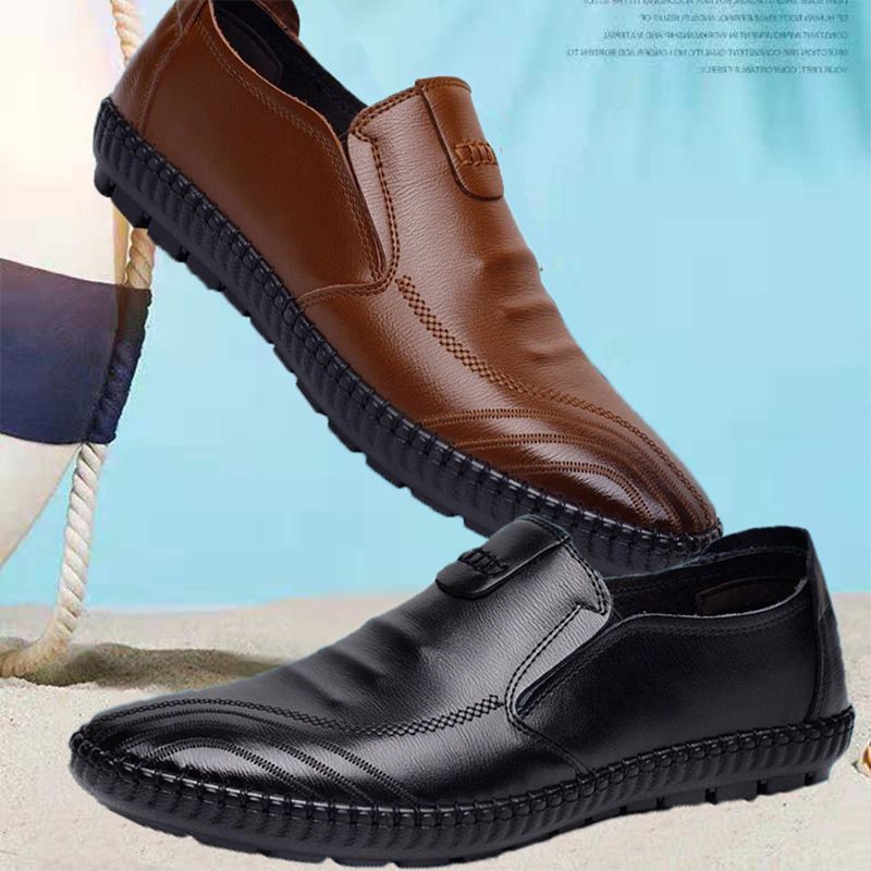 Heren Business Casual Kleding Schoenen Vier Seizoenen Mode Doudou Zachte Zool Instapper Platte Rijden