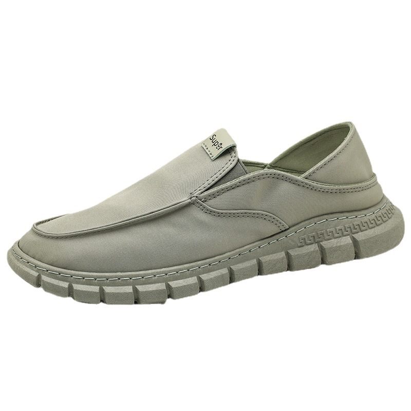 Heren Lente Slip-on Stoffen Schoenen Mode Platte Erwten Canvas Herenschoenen