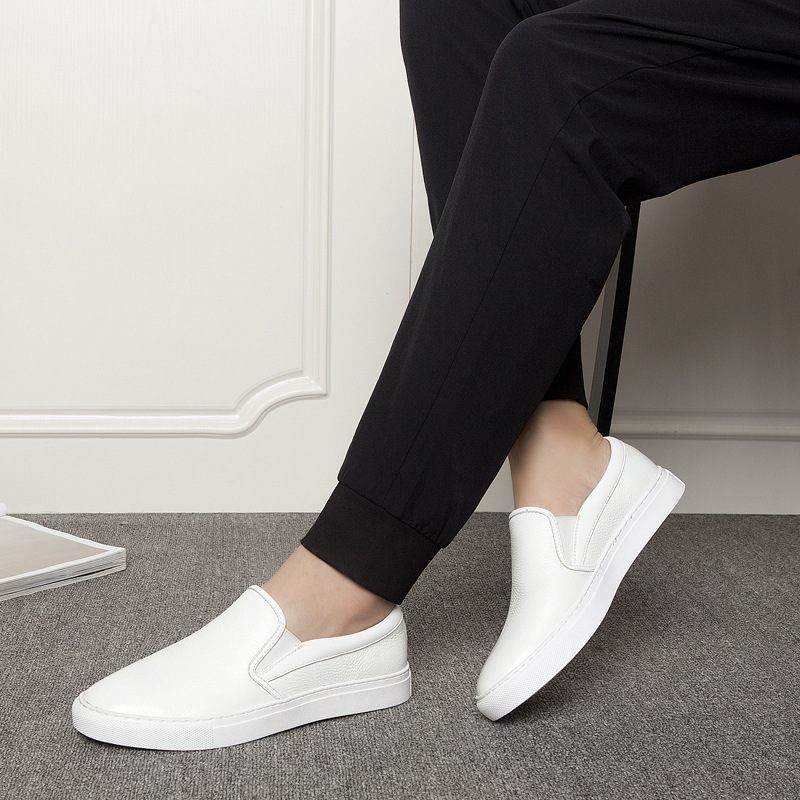 Heren Leren Loafers Casual Sneakers Trendy Ademende Instappers Herenschoenen