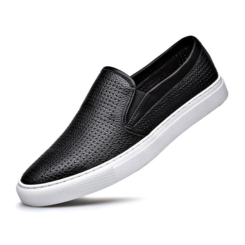 Heren Leren Loafers Casual Sneakers Trendy Ademende Instappers Herenschoenen