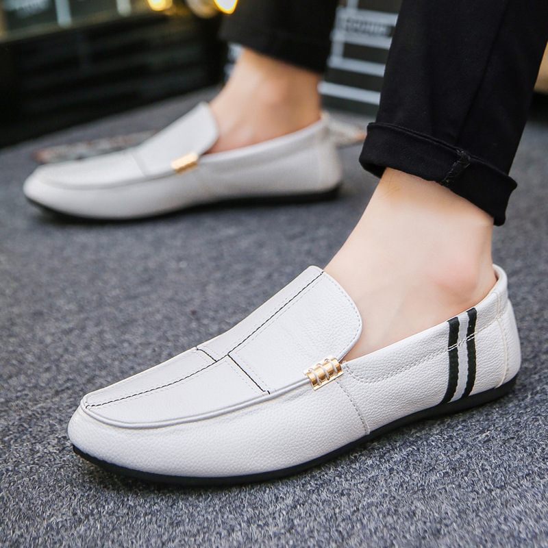 Herenschoenen 2024 Nieuwe Erwtenschoenen Heren Instappers Loafers Witte Vrijetijdsschoenen