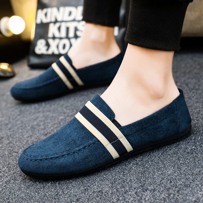 Herfst Nieuwe Doudou Schoenen Heren Ademende Casual Oude Beijing Stoffen Trendy Slip-on Canvas