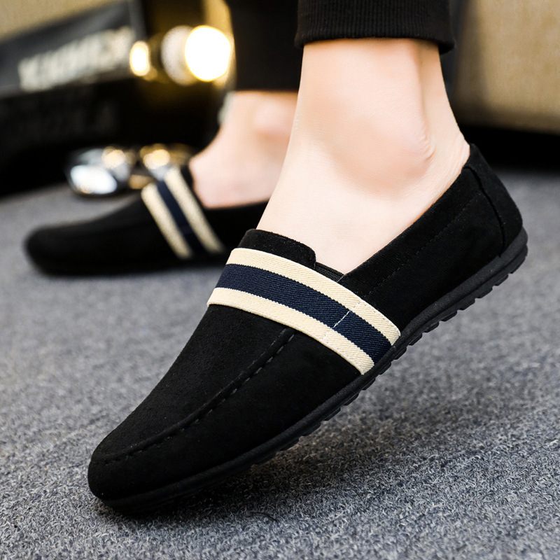 Herfst Nieuwe Doudou Schoenen Heren Ademende Casual Oude Beijing Stoffen Trendy Slip-on Canvas