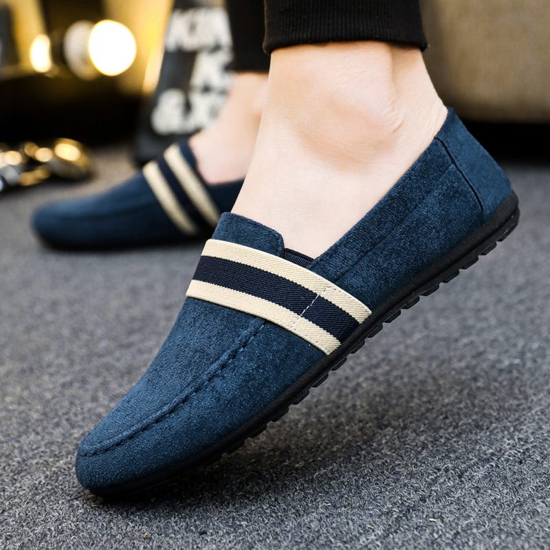 Herfst Nieuwe Doudou Schoenen Heren Ademende Casual Oude Beijing Stoffen Trendy Slip-on Canvas