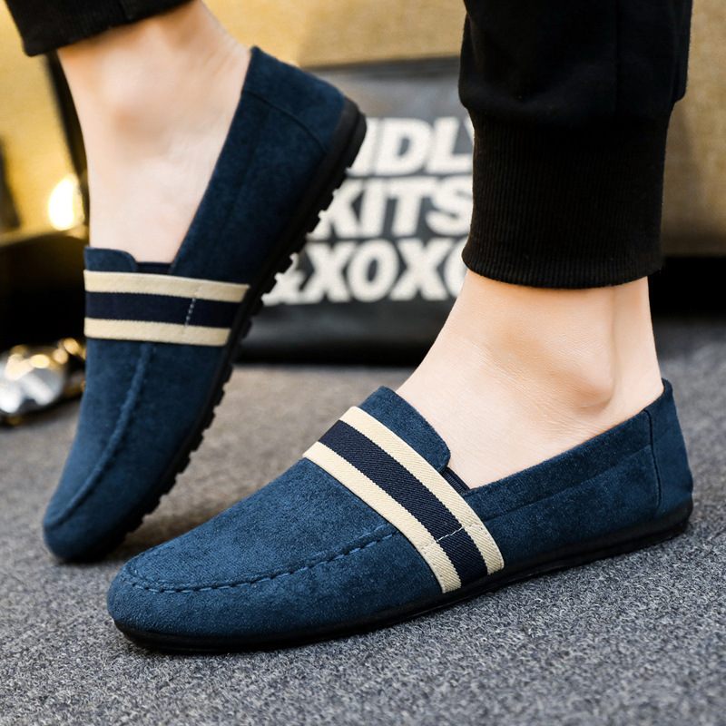 Herfst Nieuwe Doudou Schoenen Heren Ademende Casual Oude Beijing Stoffen Trendy Slip-on Canvas