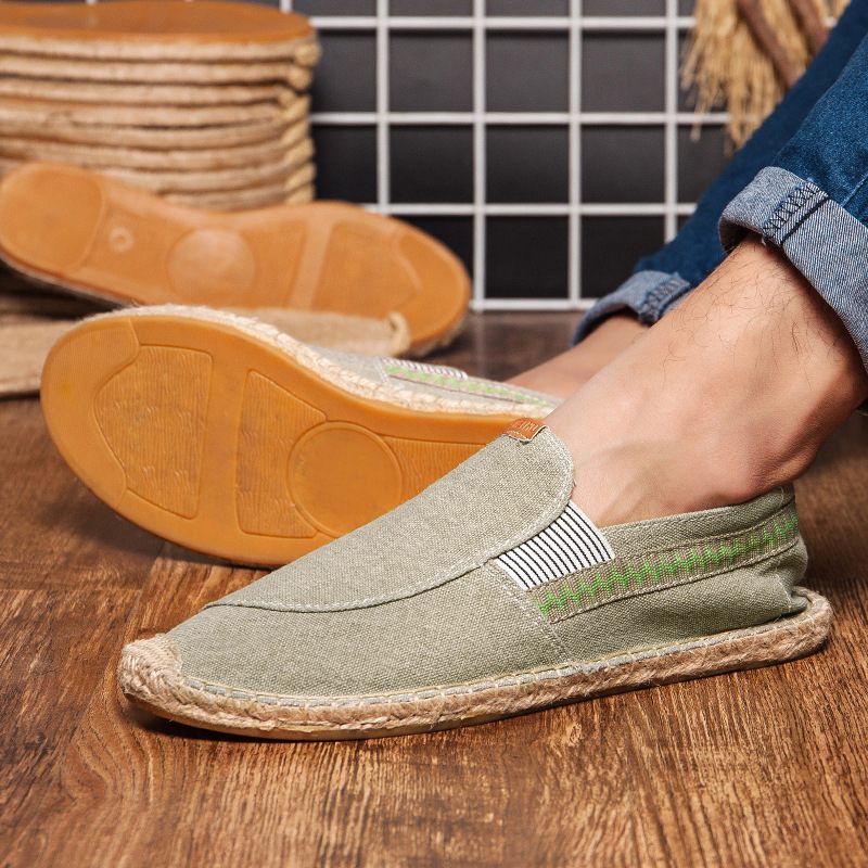 Herfst Nieuwe Heren Casual Handgemaakte Hennepschoenen Paar Espadrilles Ademend