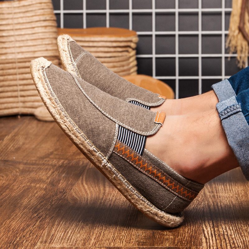 Herfst Nieuwe Heren Casual Handgemaakte Hennepschoenen Paar Espadrilles Ademend