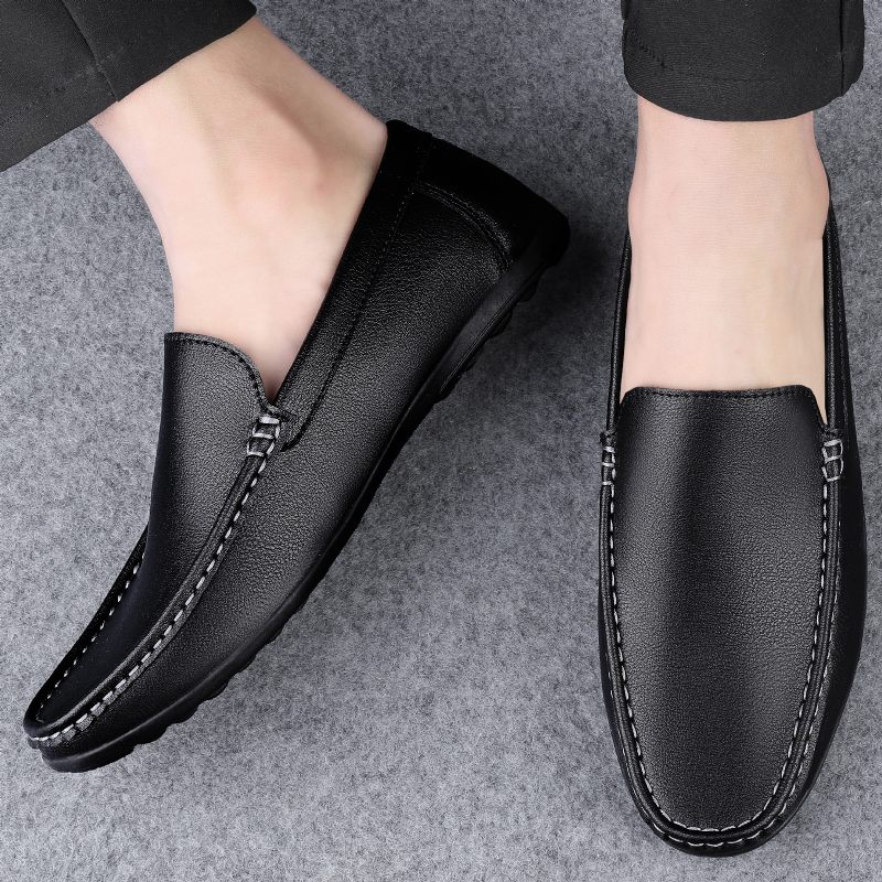 Lente Lage Top Erwten Schoenen Dagelijkse Ronde Neus Heren Grote Maat Casual Nieuwe Ademende Loafers Mode Trend