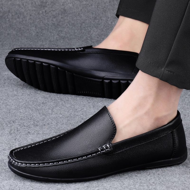 Lente Lage Top Erwten Schoenen Dagelijkse Ronde Neus Heren Grote Maat Casual Nieuwe Ademende Loafers Mode Trend