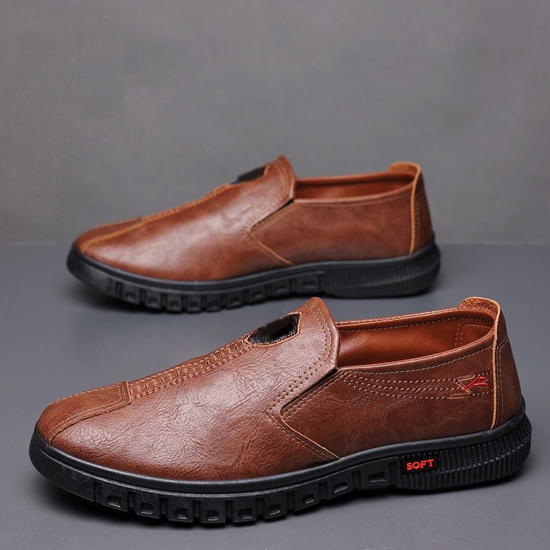 Lente Nieuwe 2024 Casual Kleding Schoenen Zachte Bodem Slip-on Herenschoenen Geklede Doudou