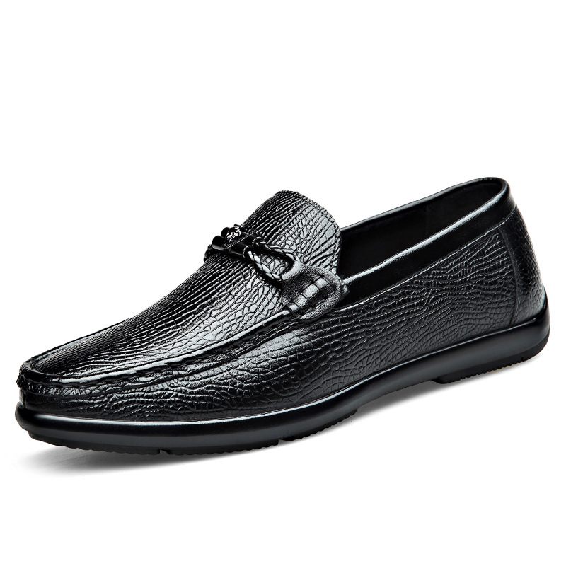 Lente Nieuwe Heren Doudou Schoenen Zachte Bodem Zacht Leer Casual Kleding Lederen Slip-on