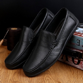 Lente Nieuwe Lederen Doudou Schoenen Mannen Koeienhuid Slip-on Trendy Casual Kleding Rijden Platte