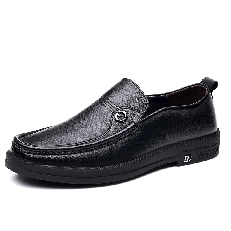 Lente Nieuwe Mannen Loafers Business Casual Schoenen Set Van Voeten Kleding Lage Top Koeienhuid Doudou